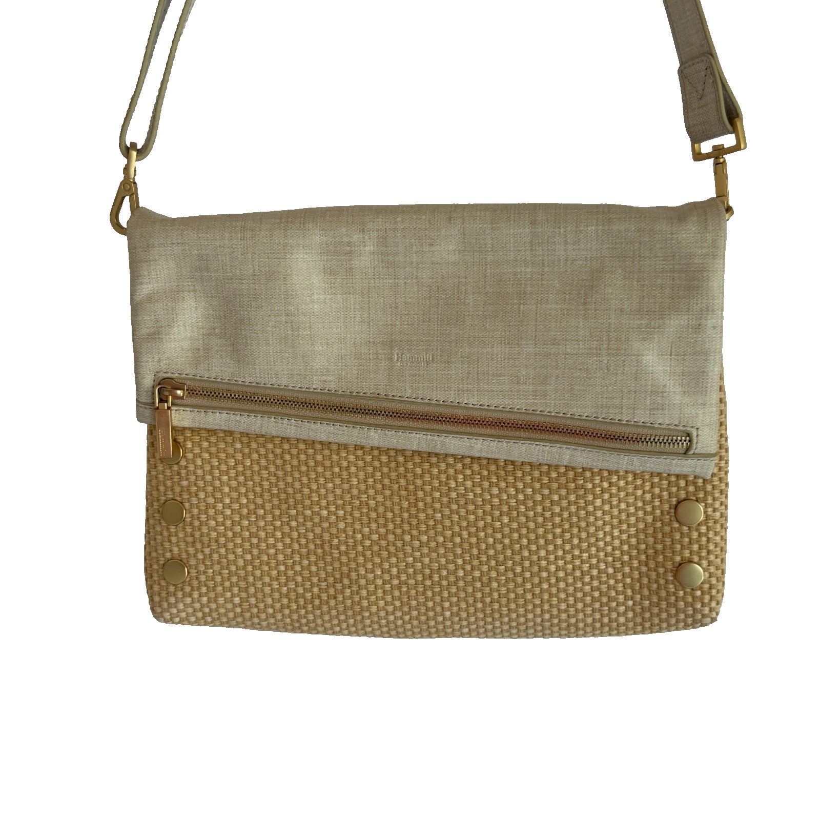 Hammitt Calla Lily Raffia/Brushed Gold Crossbody Bag