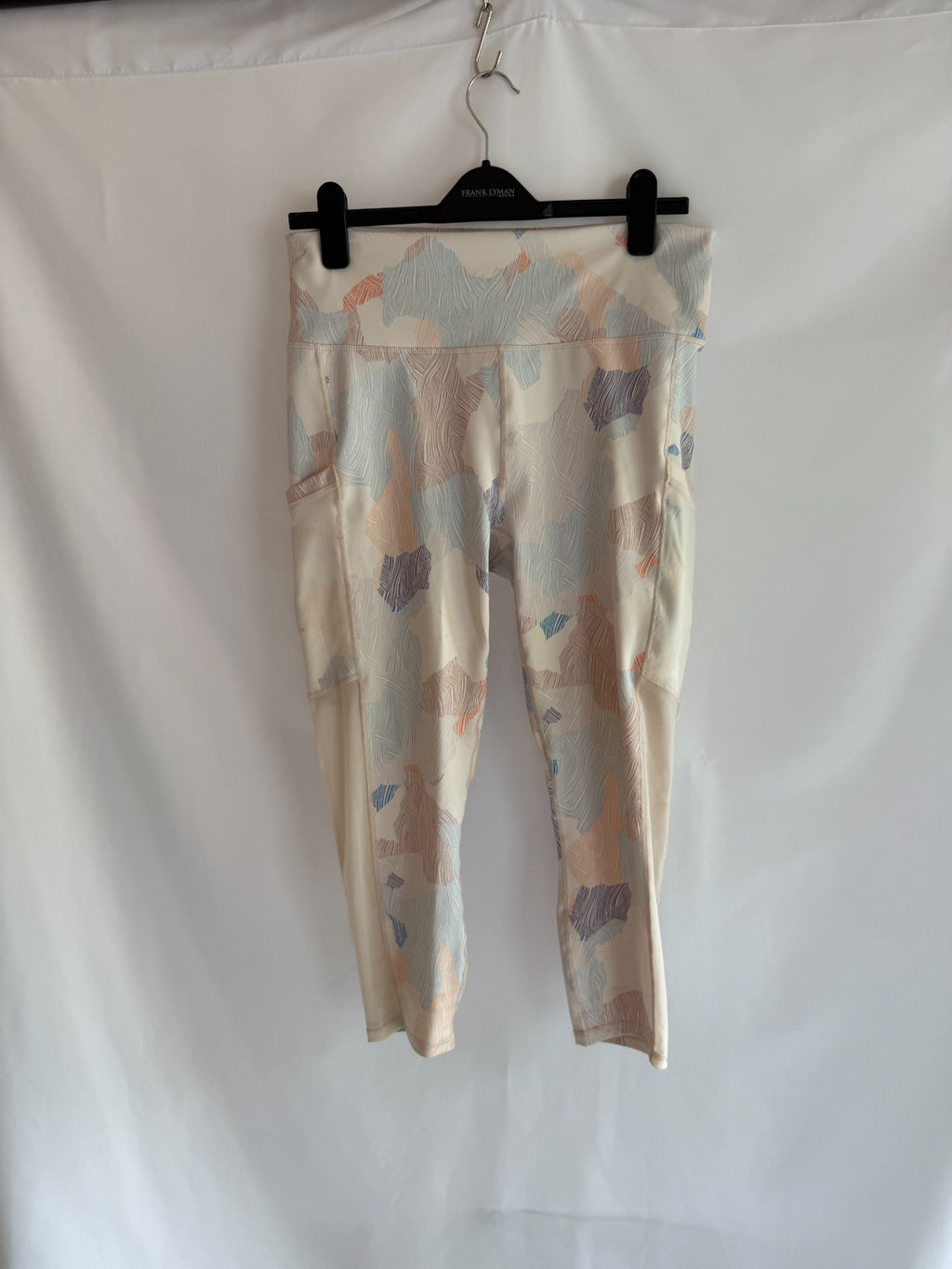 NWT Tribal Speckled Pull On White Brown & Gold Stretch Pants Size 8