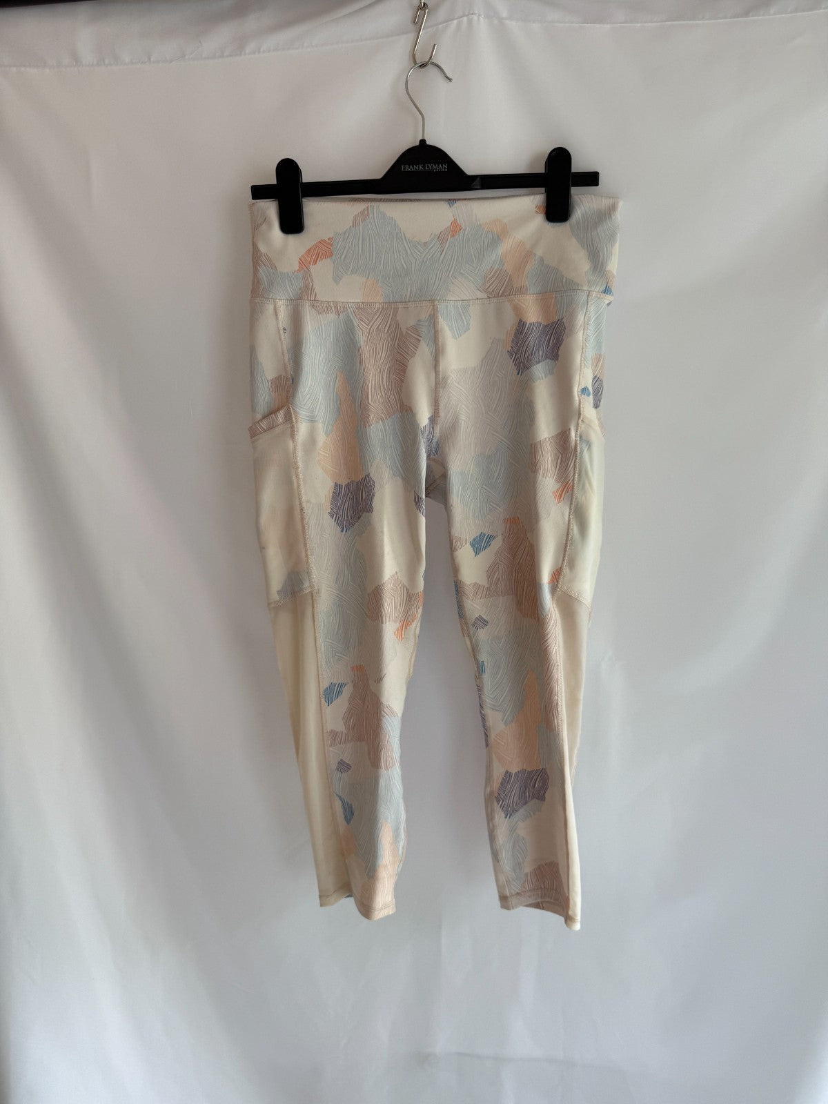 NWT Tribal Speckled Pull On White Brown & Gold Stretch Pants Size 8