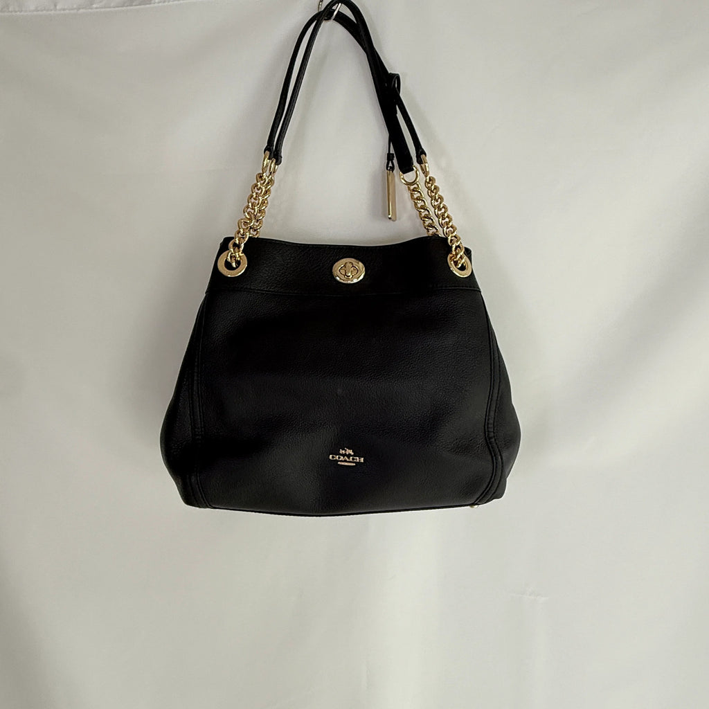Coach Black Leather Shoulder Bag