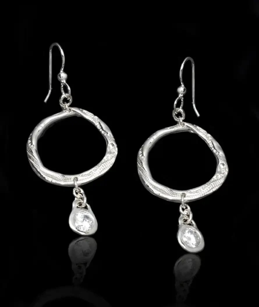 Serenity Jewels Ocean Jewel Solid Argentium Silver Dangle Earrings Drop 2.25"