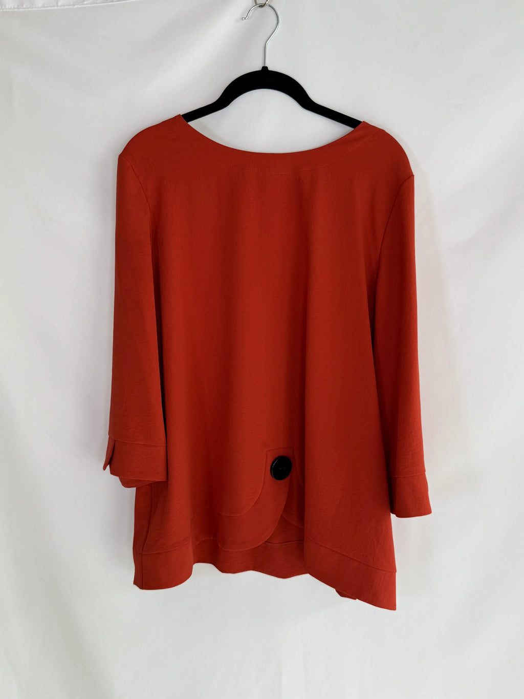 Joseph Ribkoff Orange Tunic with Black Button Adornment Size 14