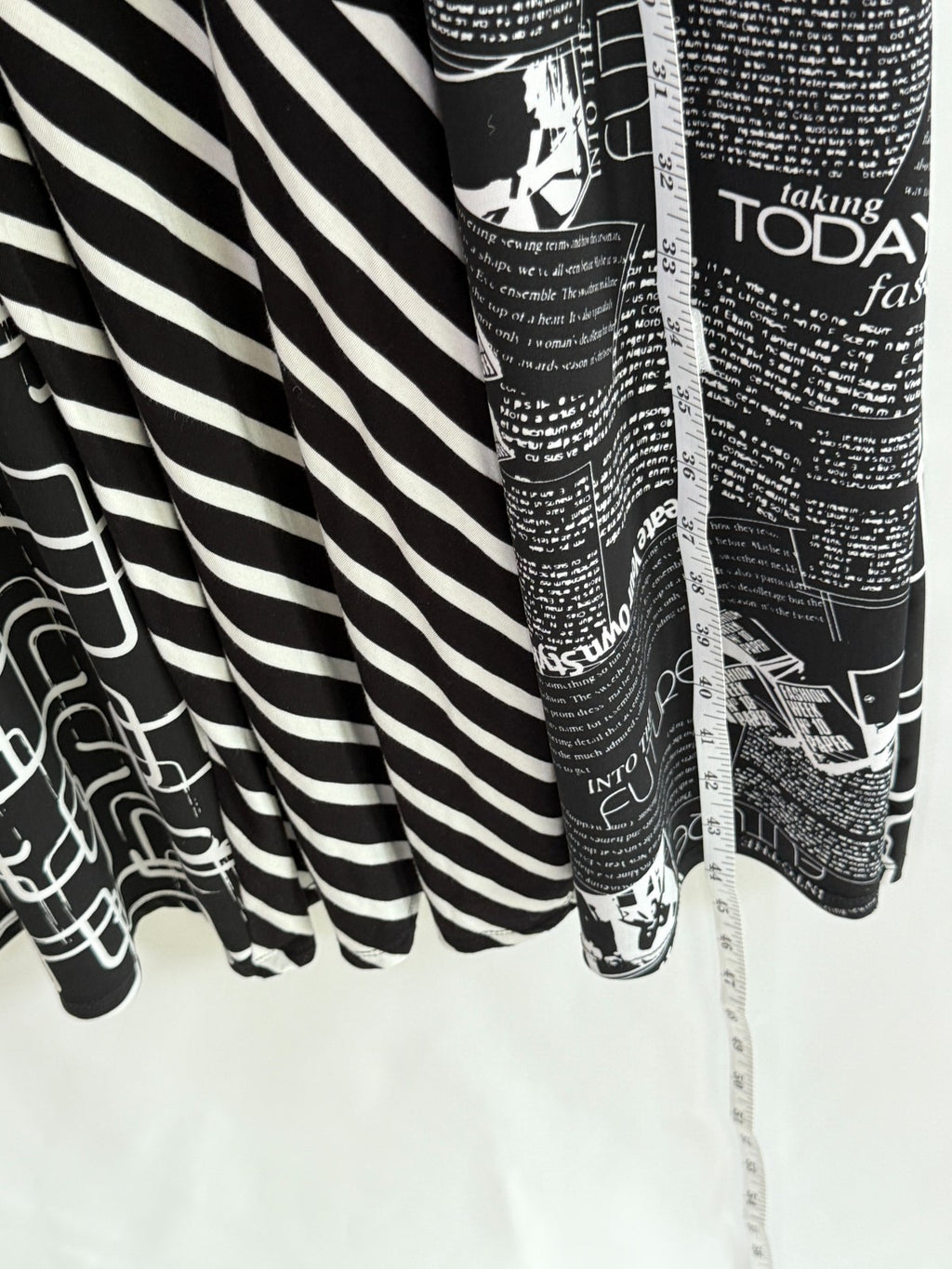 Joseph Ribkoff Midi Dress Black with Stripes Size 12