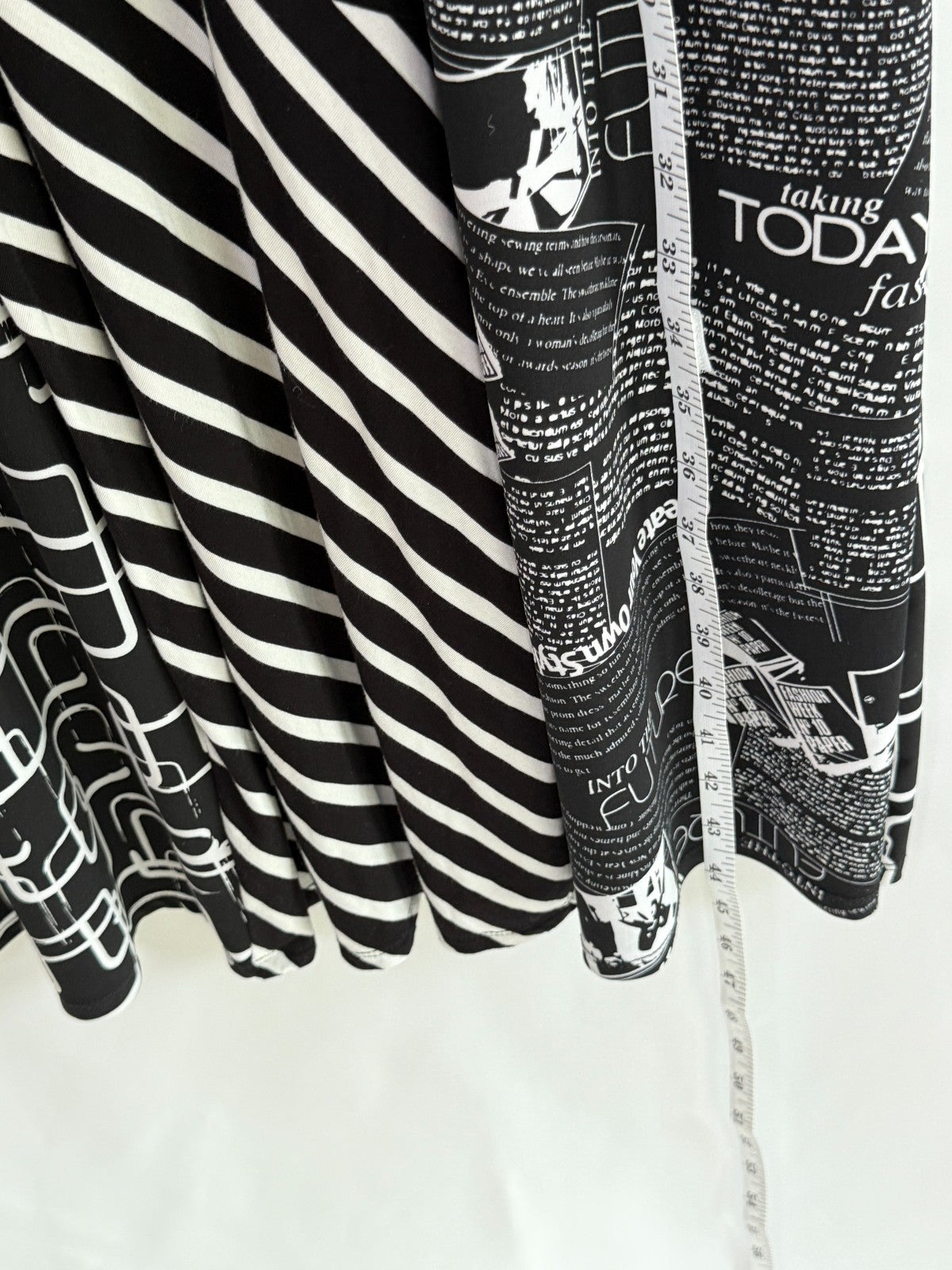 Joseph Ribkoff Midi Dress Black with Stripes Size 12