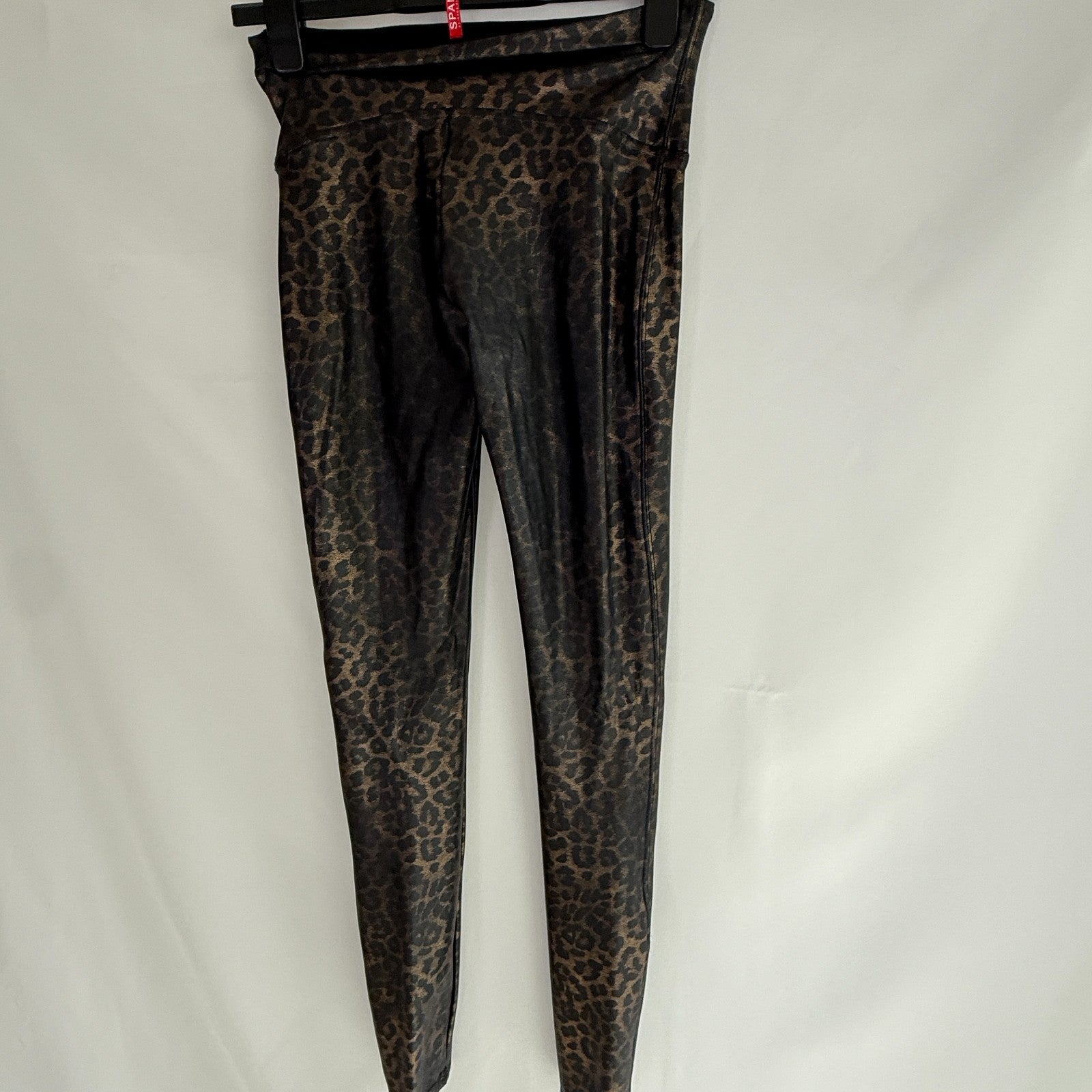 Spanx Faux Leather Animal Print Leggings Size M