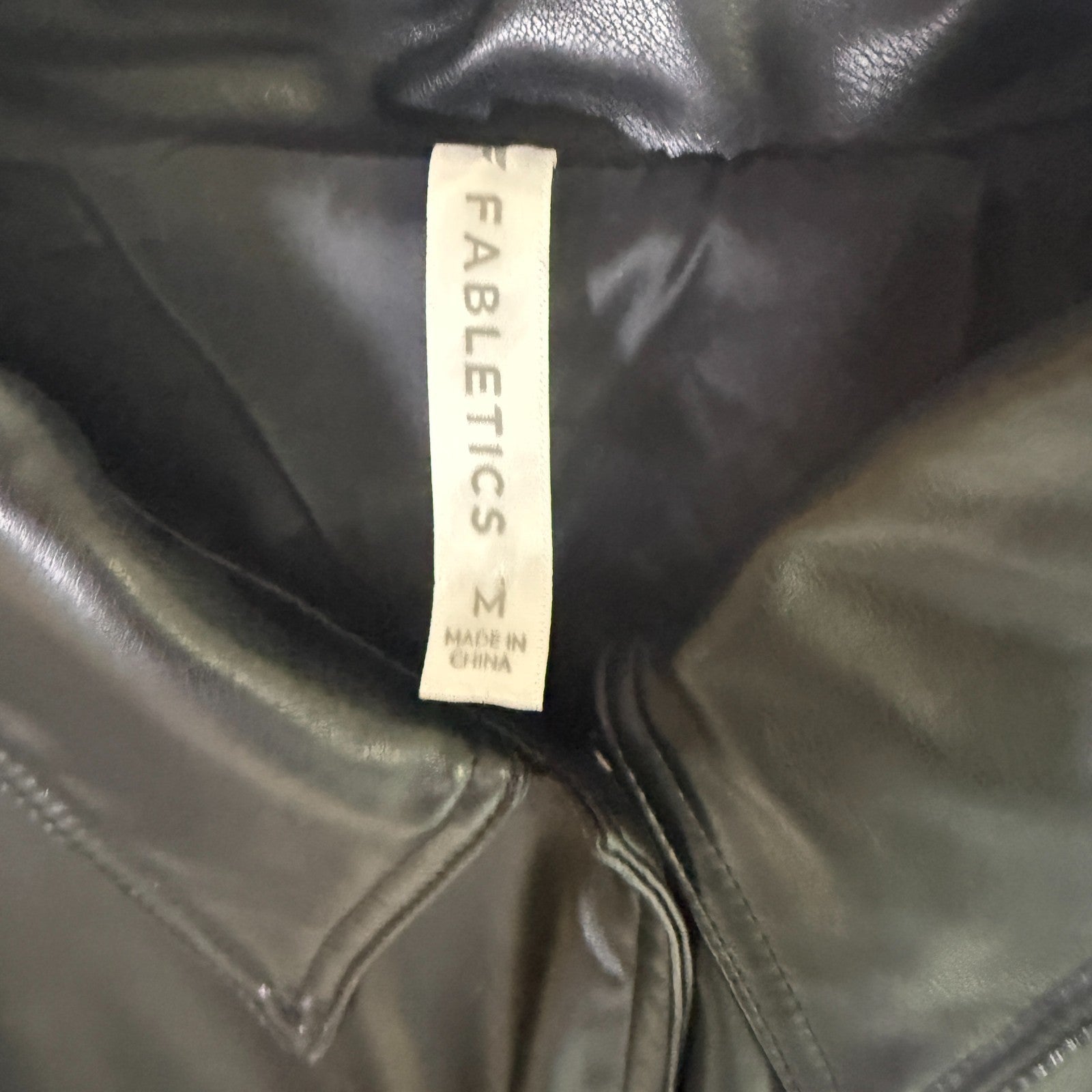 Fabletics Black Faux Leather Jacket Size M
