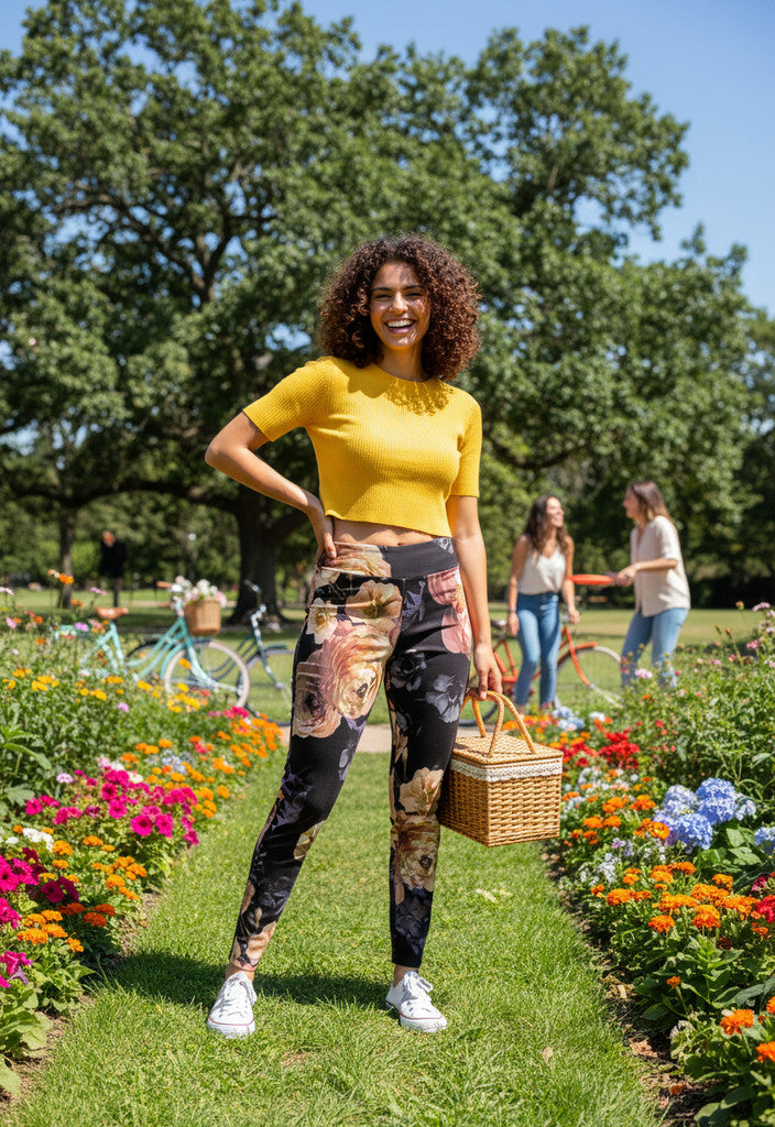 Joseph Ribkoff Floral Pull On Black Floral Print Pants  Size 8