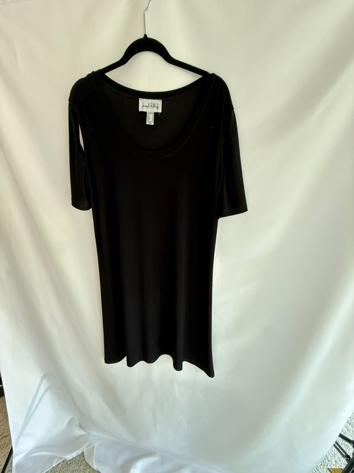 Joseph Ribkoff Black Open Shoulder Trapeze Dress Size 12