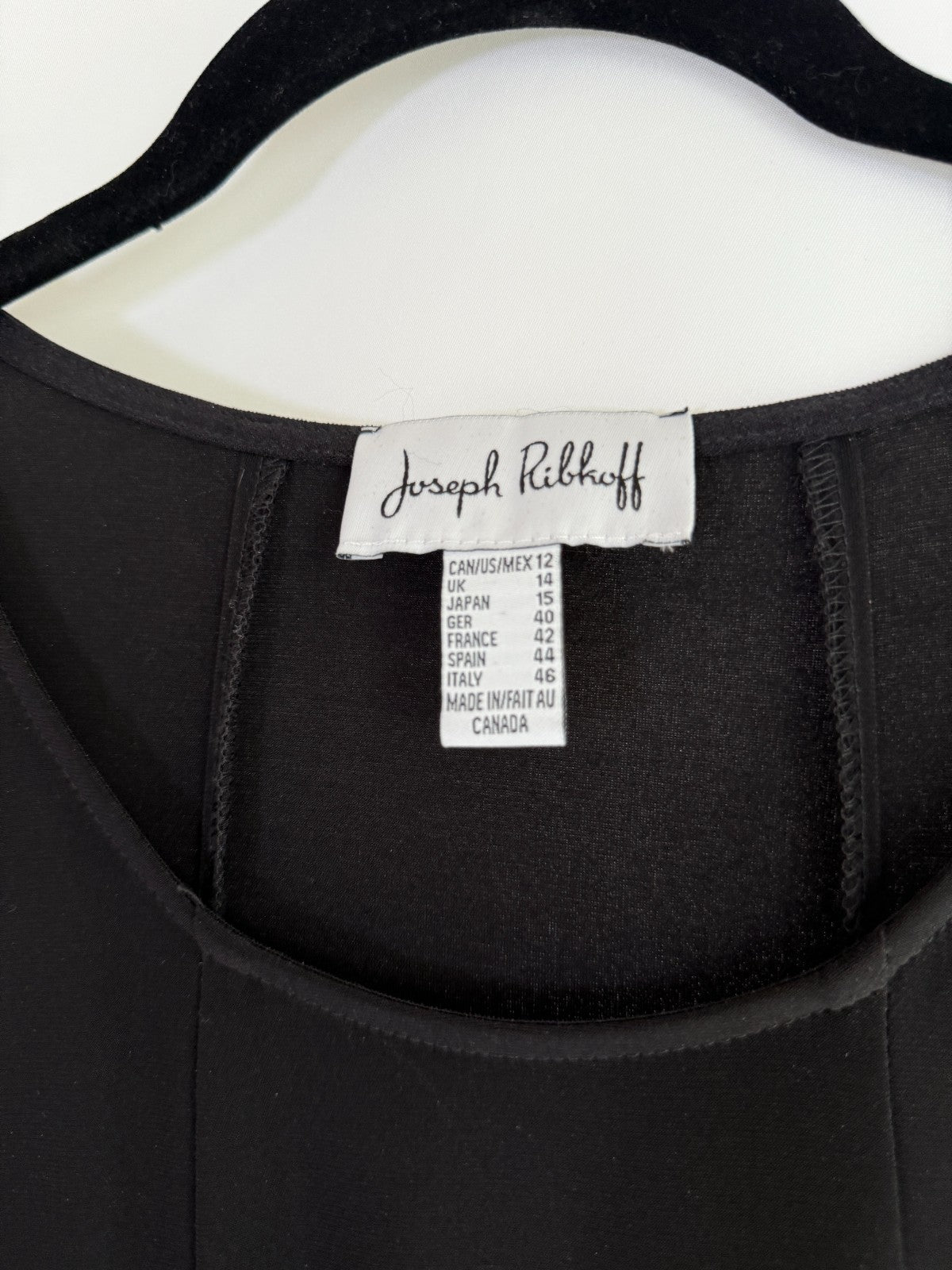 Joseph Ribkoff Midi Dress Black with Stripes Size 12