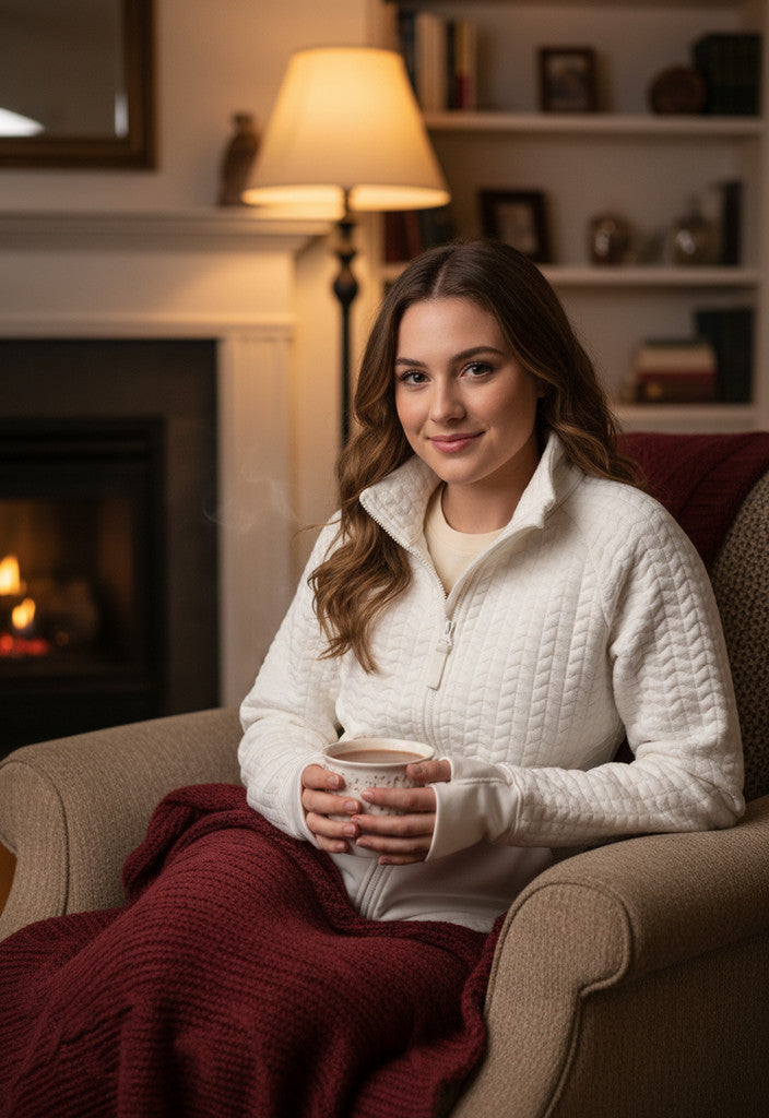 Women's Avia Off White Quilted Half Zip Size L