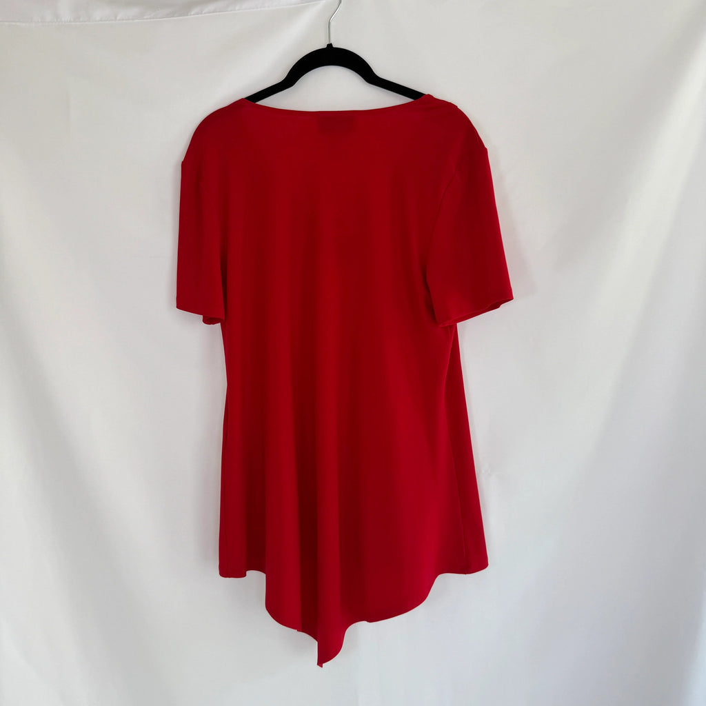 Joseph Ribkoff Short Sleeved Trapeze Red Tunic Size 10
