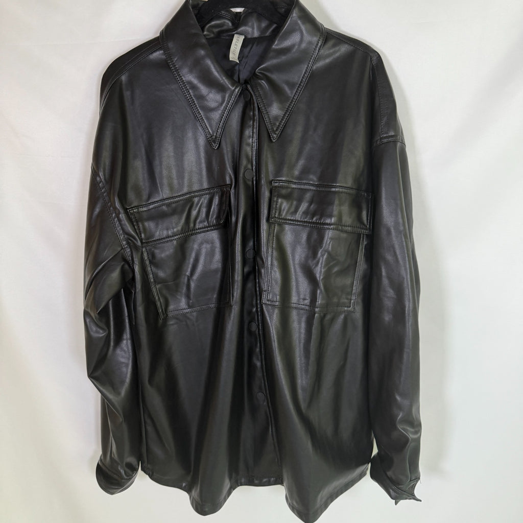 Fabletics Black Faux Leather Jacket Size M