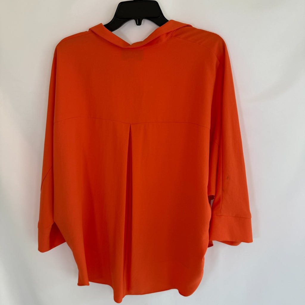 Joseph Ribkoff Orange Collarless Loose Fit Top Size 12