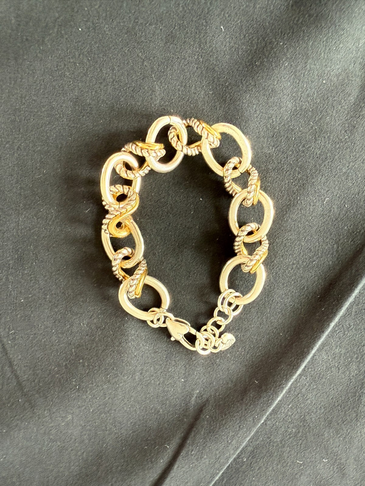 Tat 2 Designs Hammered Siler and Gold Bracelet