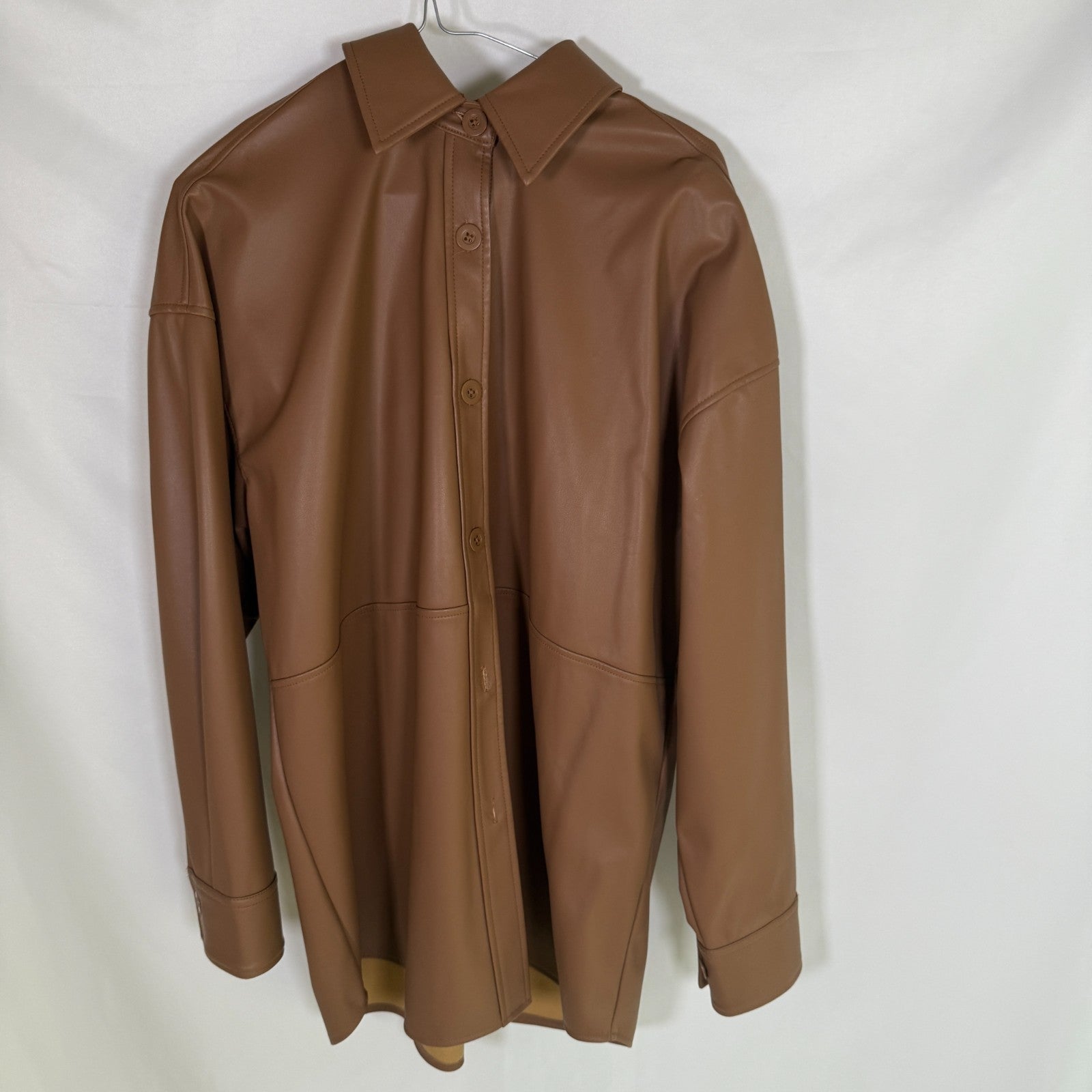 Joseph Ribkoff Faux Leather Camel Jacket Size L