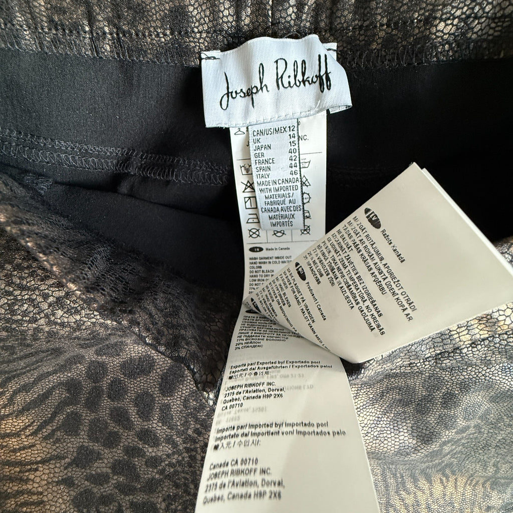 JR Faux Leather Pull On Animal Print Straight Leg Pants Size 12