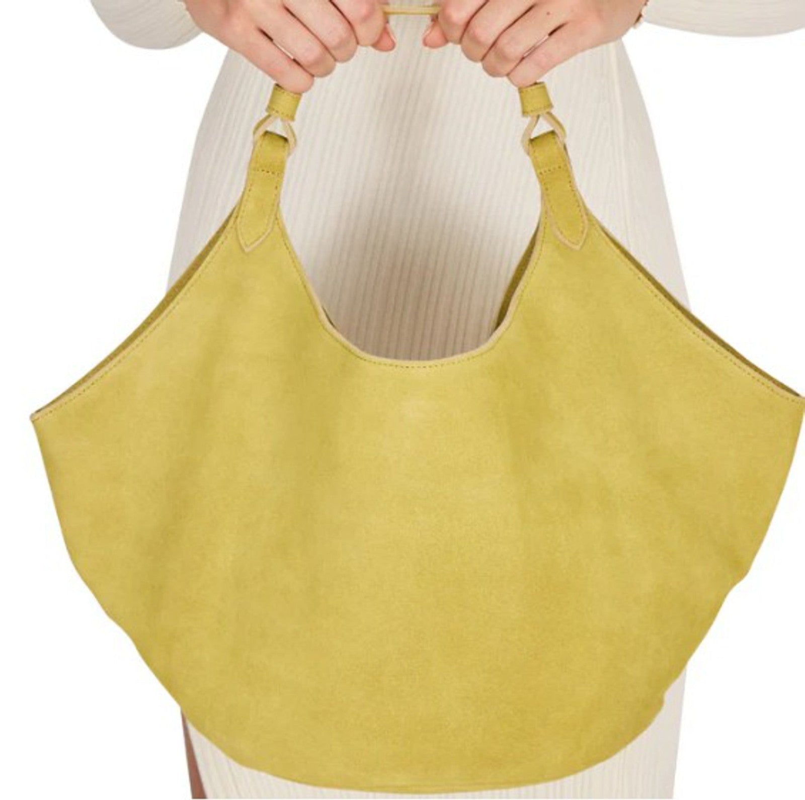 M.I.L.A. Lime Emma Suede Everday Shoulder Bag