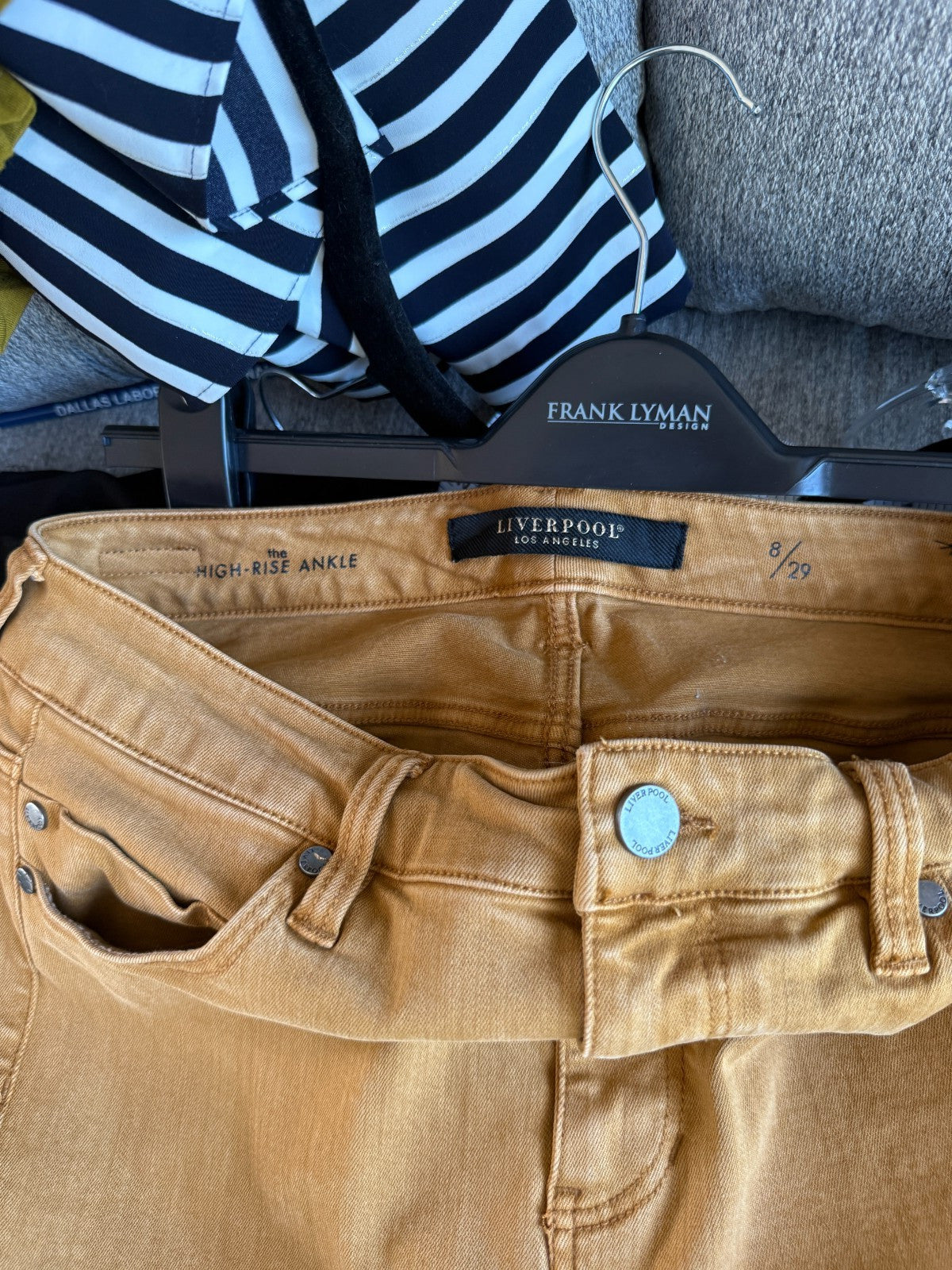 Liverpool Los Angeles The Skinny Jean 8/29 Mustard Slim Fit Stretch Fabric