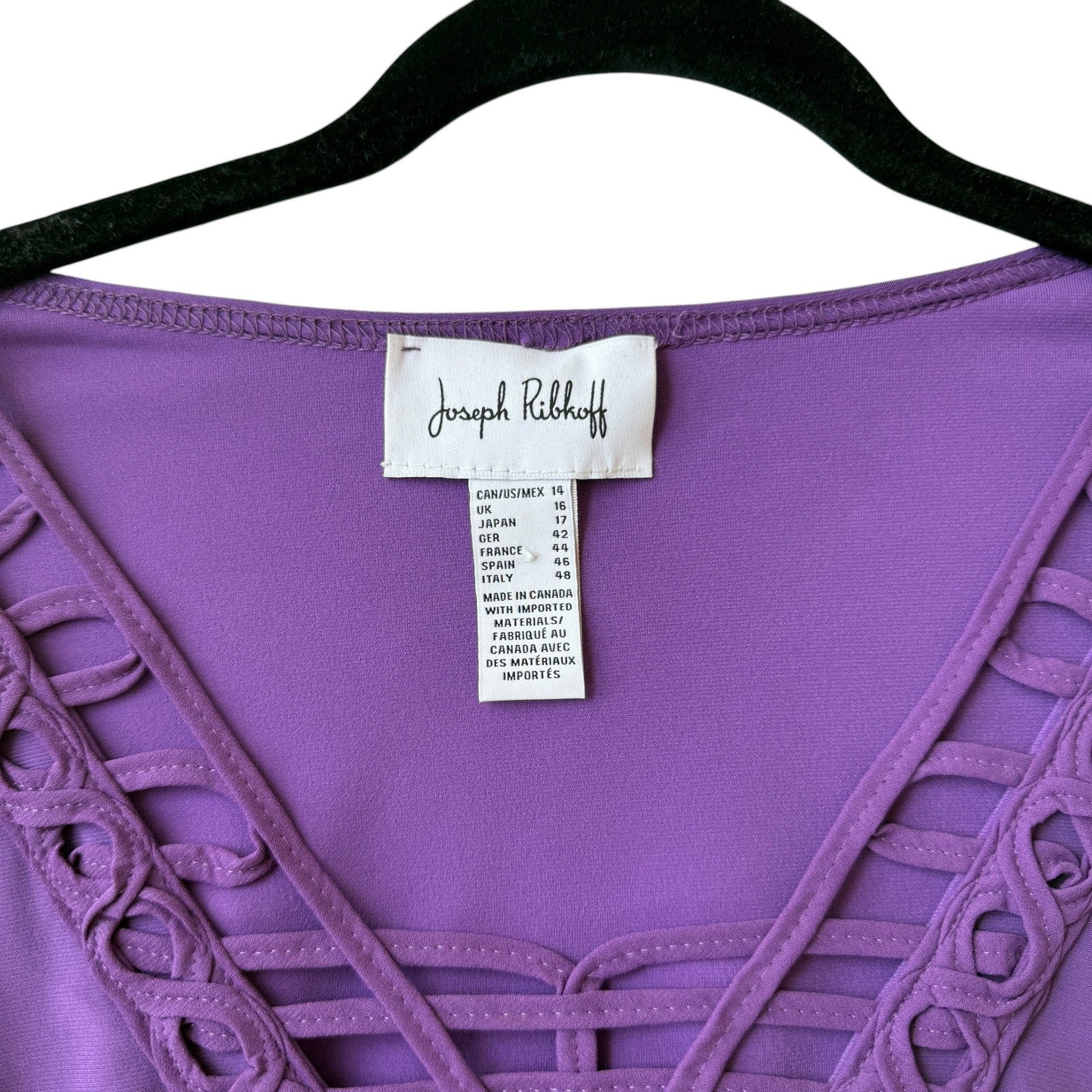 Joseph Ribkoff Bright Purple Tunic Size 14