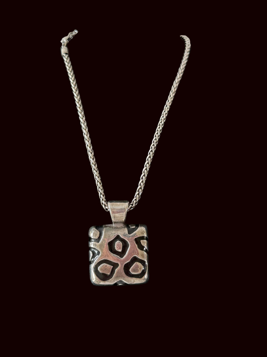 Simon Sebbag Geometric Patterned Black and Silver Pendant