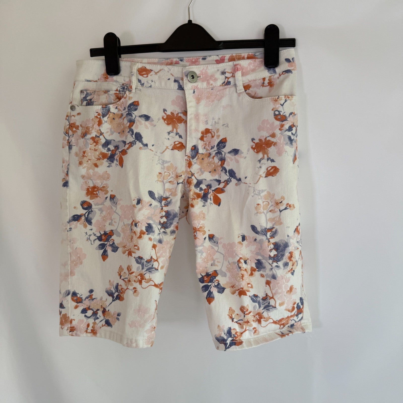 J. Jill Denim Floral Bermuda Shorts Size 6