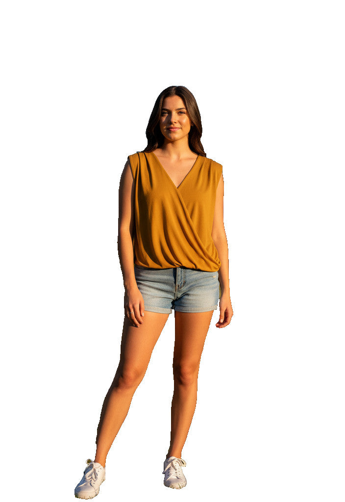 Veronica M Gold Everyday Cupro Supplice Tank Top Size M