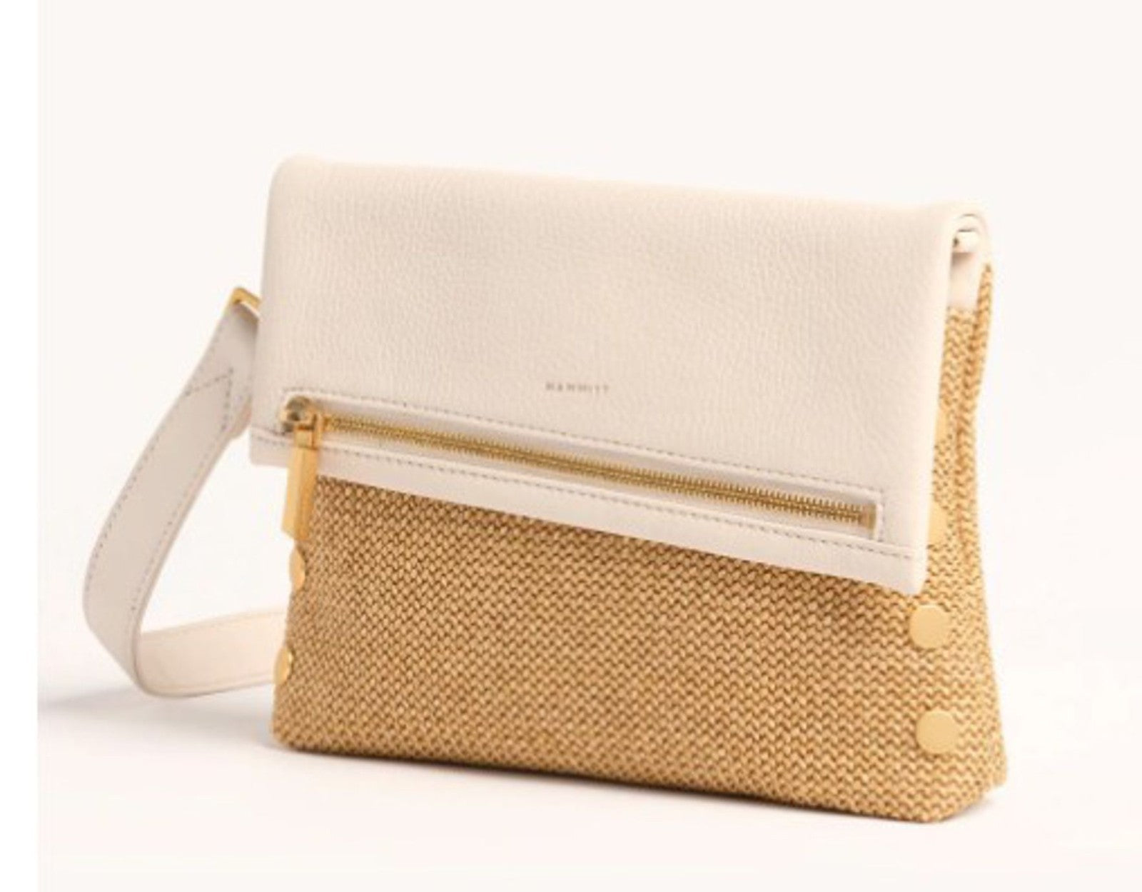 Hammitt Calla Lily Raffia/Brushed Gold Crossbody Bag