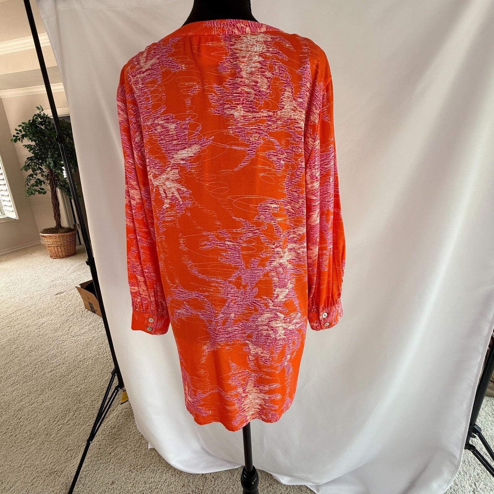 Finley Women’s Orang Poplin Cotton Blend  Blouse  Size M