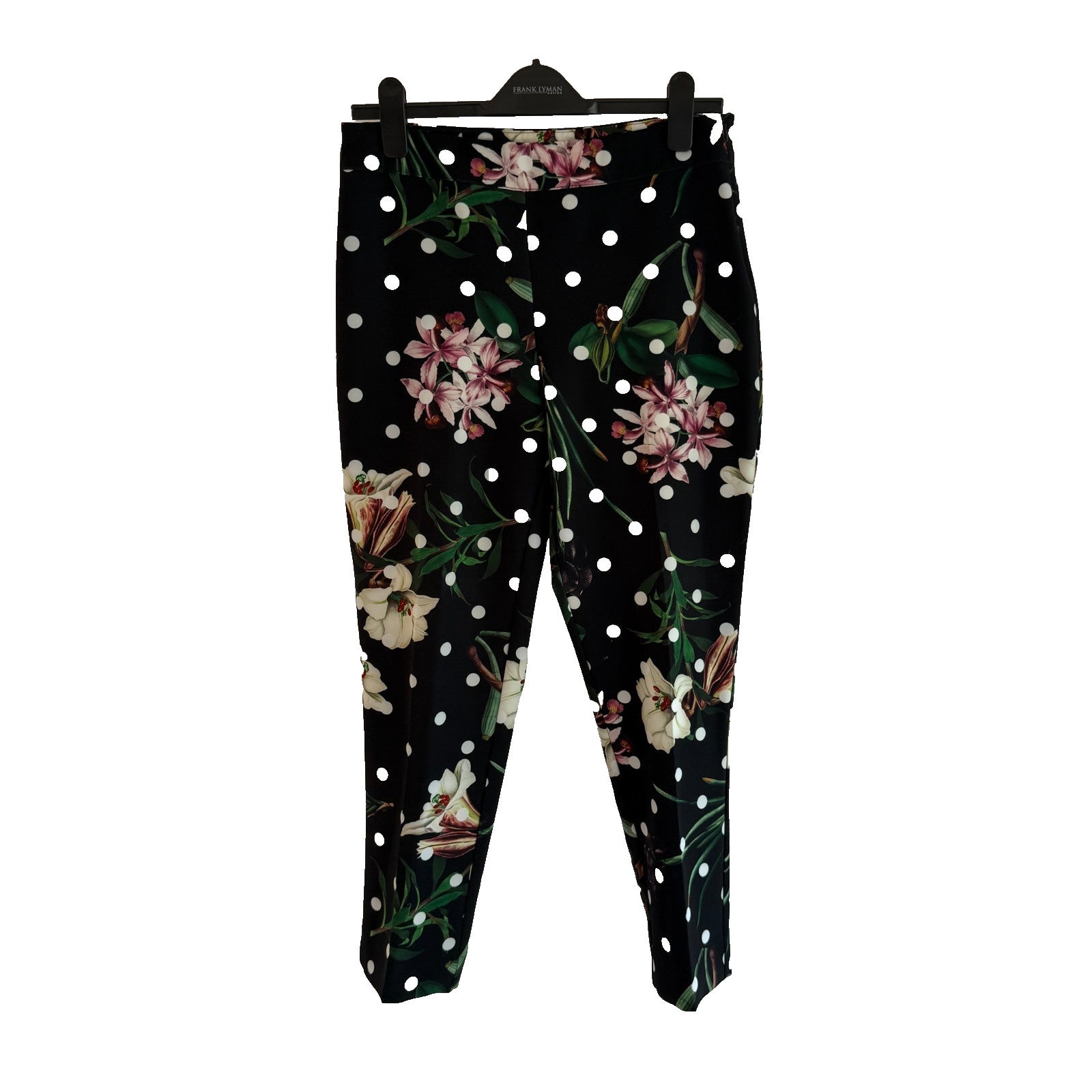 Joseph Ribkoff Floral Pull On Black Floral Print Pants  Size 8