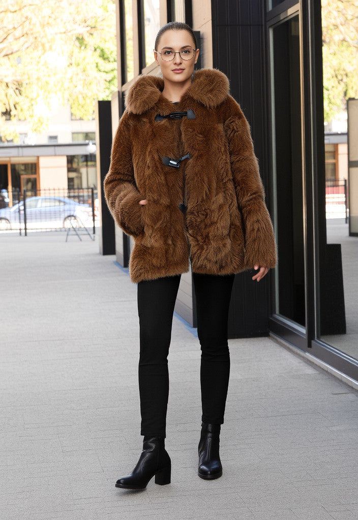 Avec Les Filles Faux Fir Jacket Size L