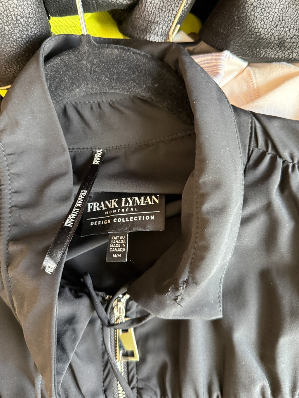 Frank Lyman Nylon Black Quilted Jacket Size M