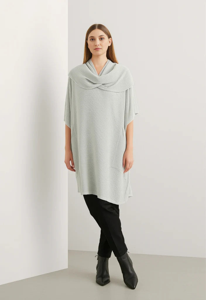 Joseph Ribkoff Long Drape Neck Off-white Tunic Size XL