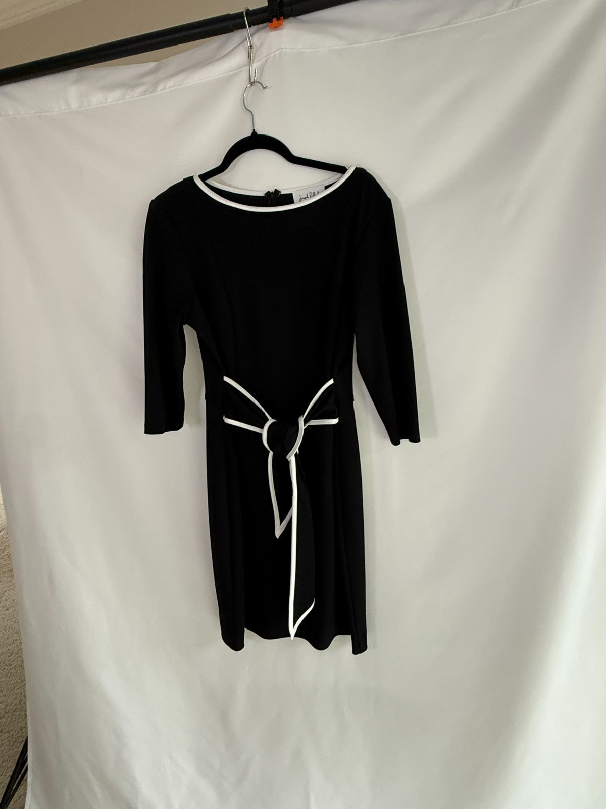 Joseph Ribkoff Knee Lenth Dress Black with TIe at Waist Size 14