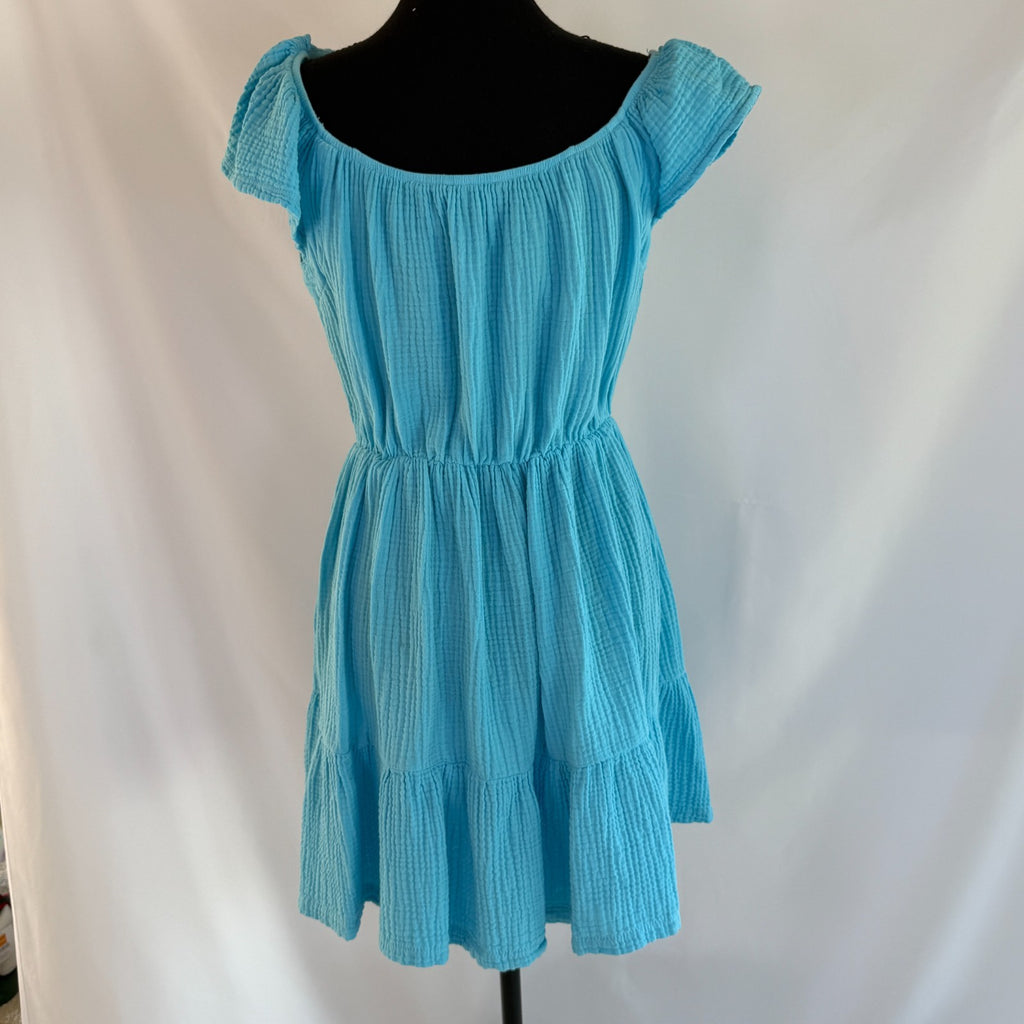 Nation Turquoise Gauze Off Shoulder Sundress Size L