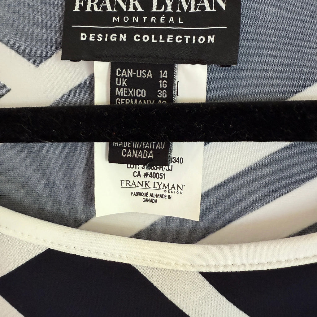 Frank Lyman Navy & White Top Size 14