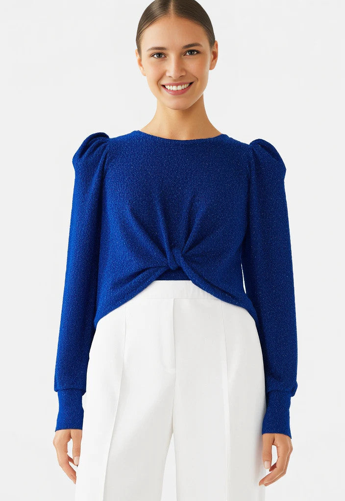 Karen Kane Blue Sparkle Long Sleeve Sweater XL