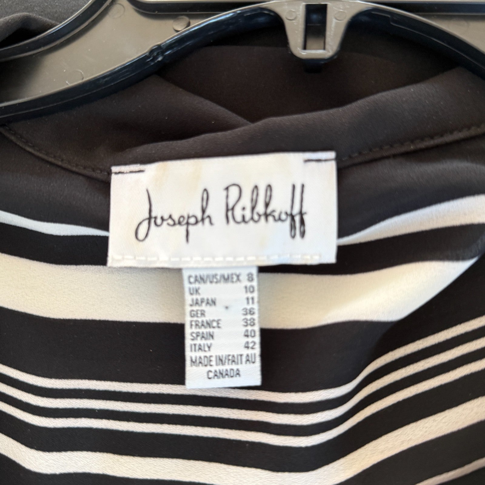 Joseph Ribkoff Sleeveless Black & White Striped Tunic Size 6
