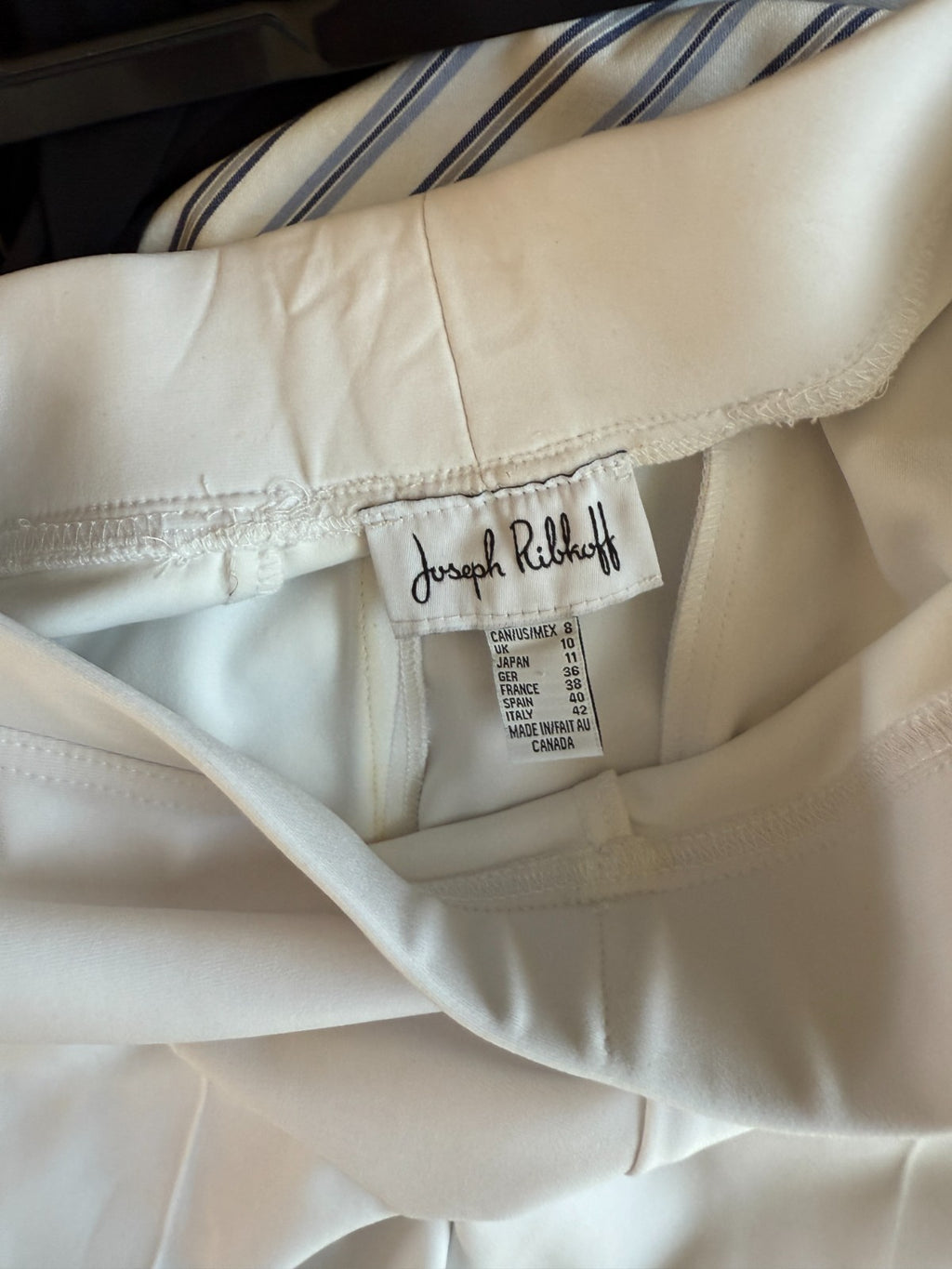 Joseph Ribkoff White Straight Leg Pull Up Jersey Knit Pants Size 8