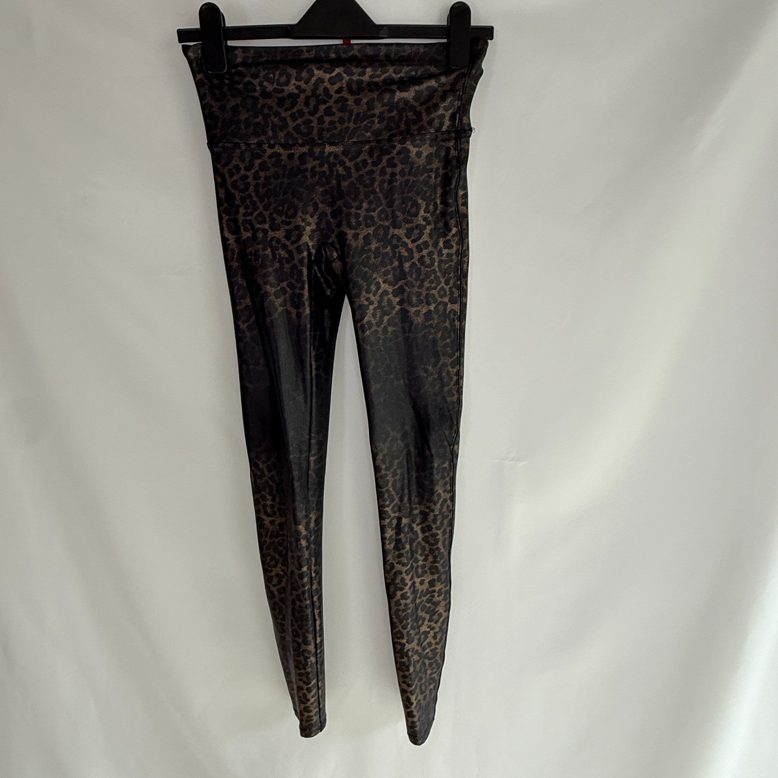 Spanx Faux Leather Animal Print Leggings Size M