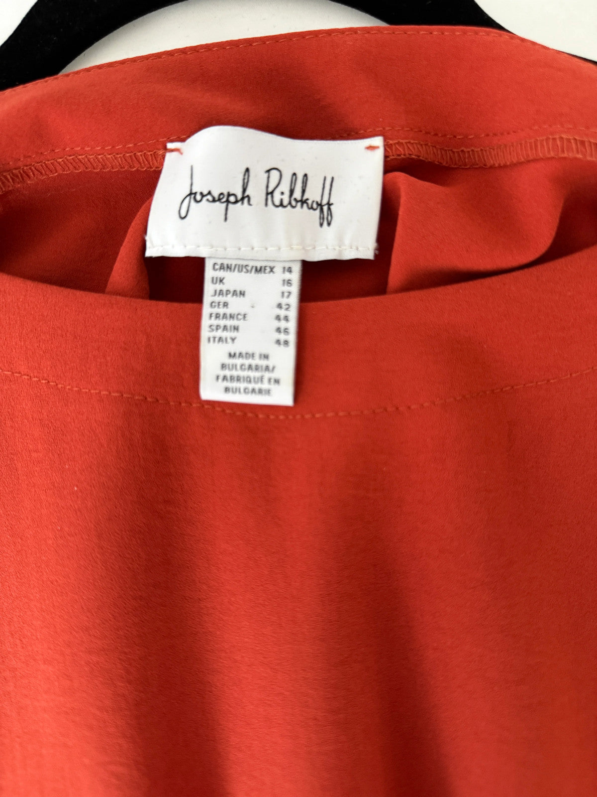 Joseph Ribkoff Orange Tunic with Black Button Adornment Size 14