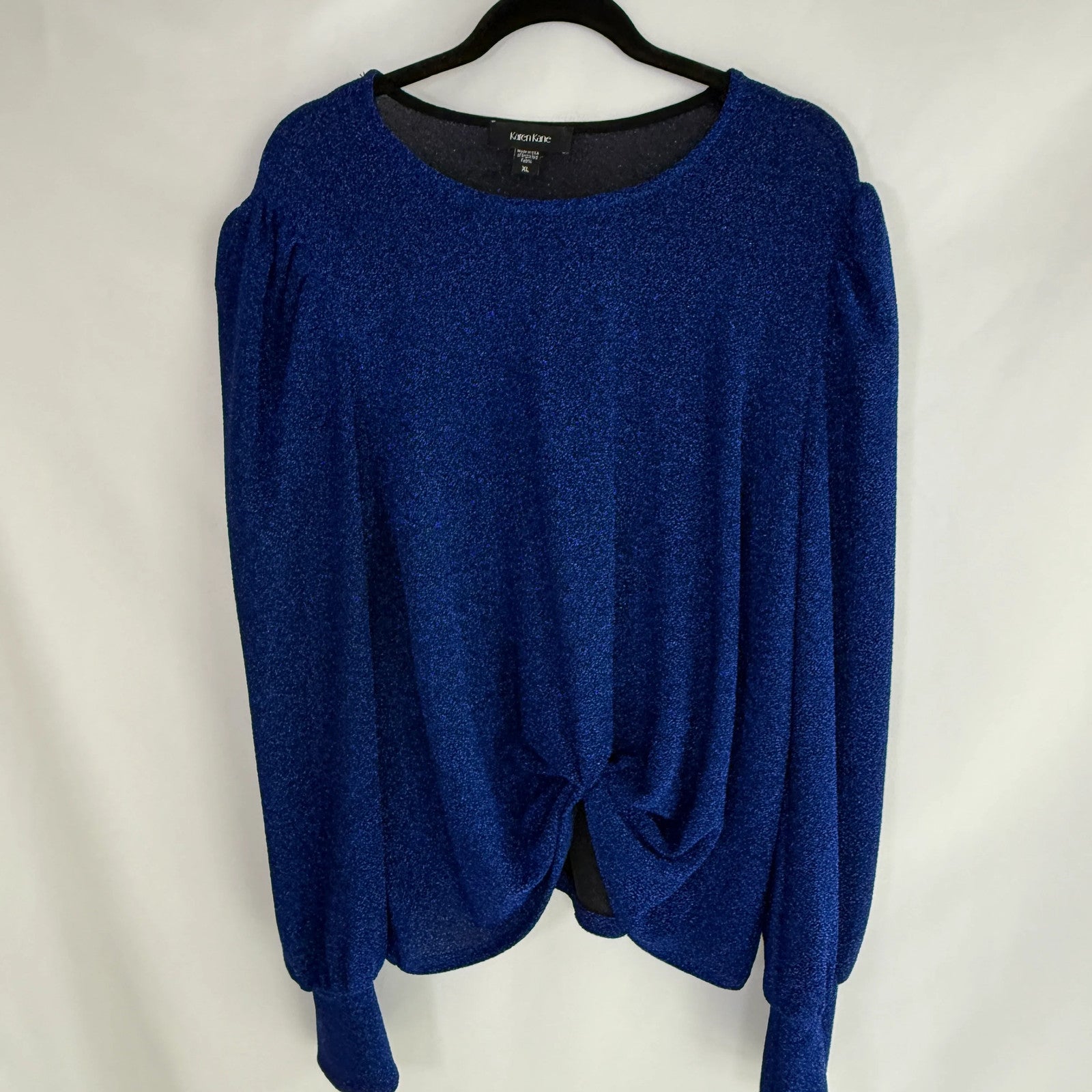 Karen Kane Blue Sparkle Long Sleeve Sweater XL