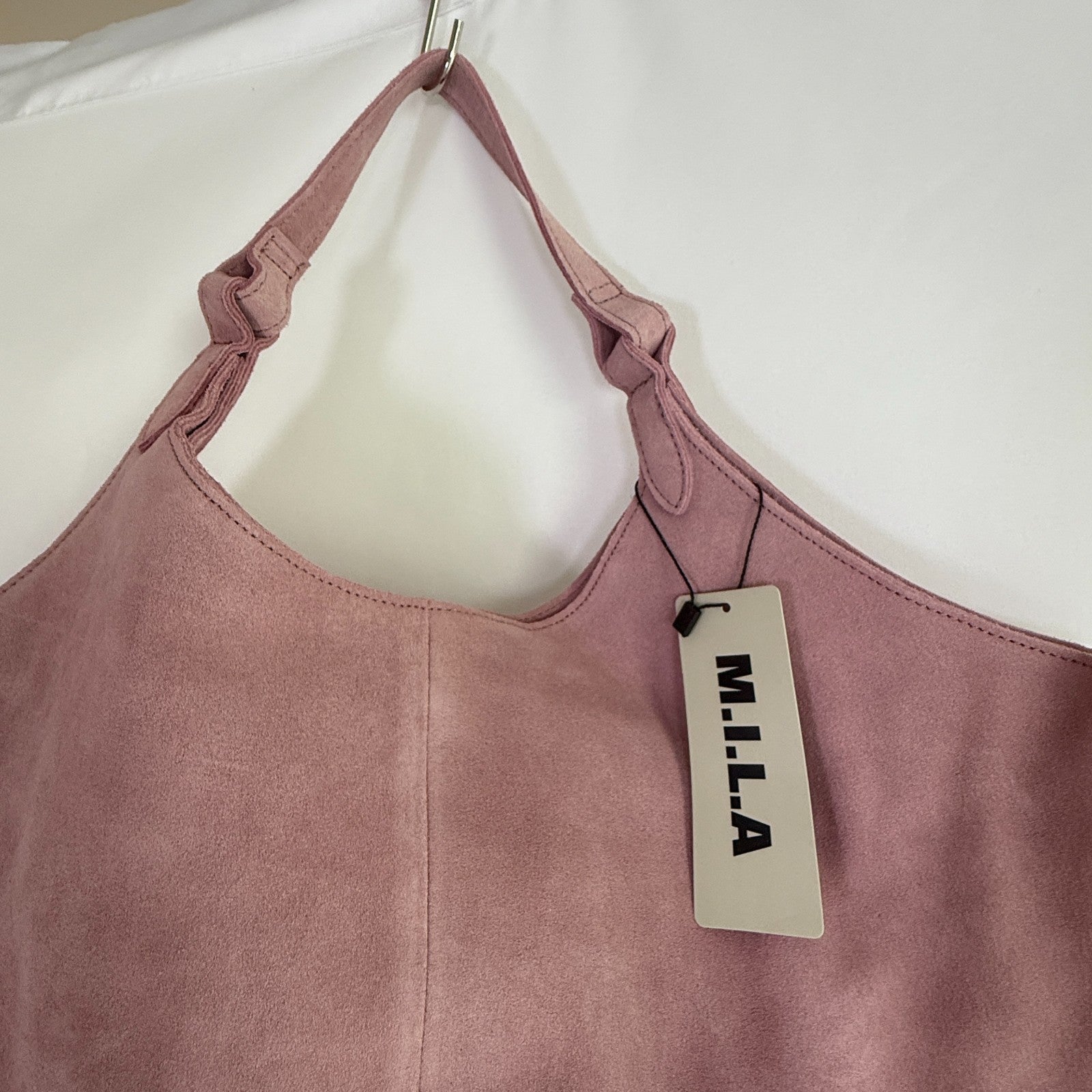 M.I.L.A. Pink Emma Suede Everday Shoulder Bag