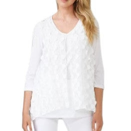 Joseph Ribkoff White Embellished Tunic. Size 14