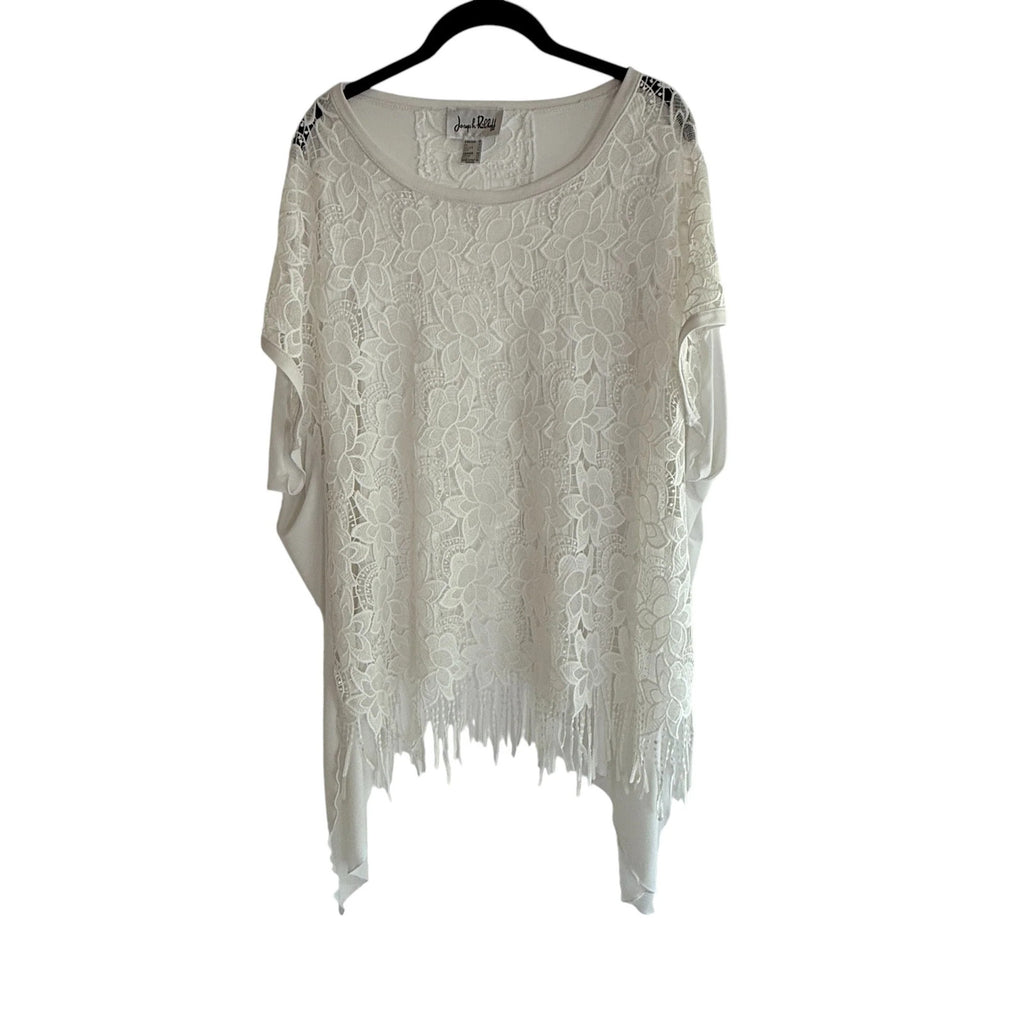 Joseph Ribkoff Crochet White Tunic. Size 14