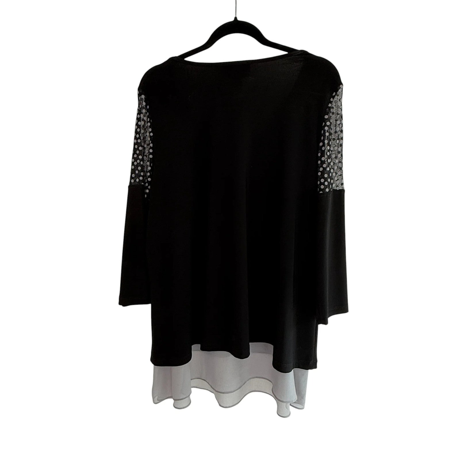 Joseph Ribkoff Black and White Tunic with Sheer Trim Size 12
