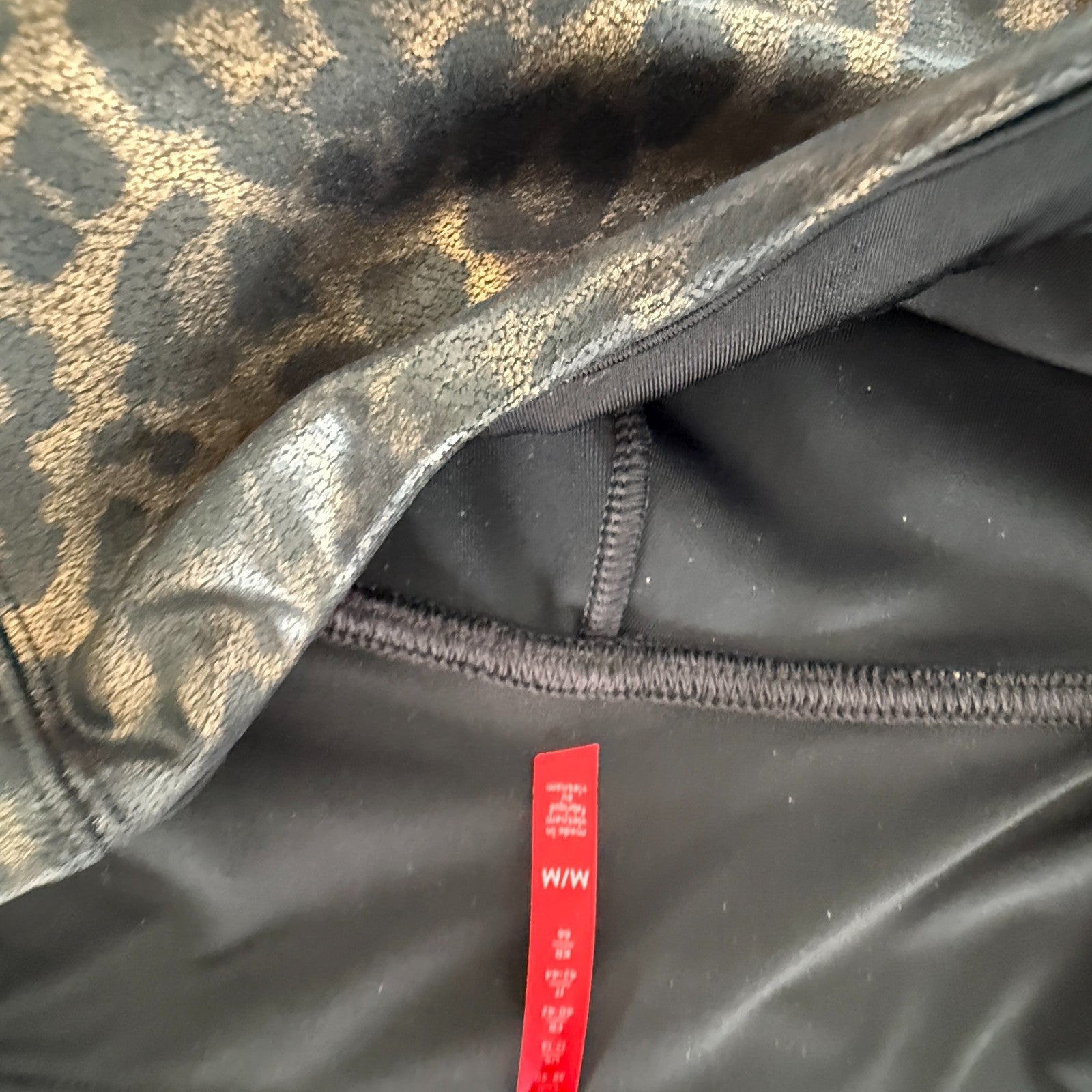 Spanx Faux Leather Animal Print Leggings Size M