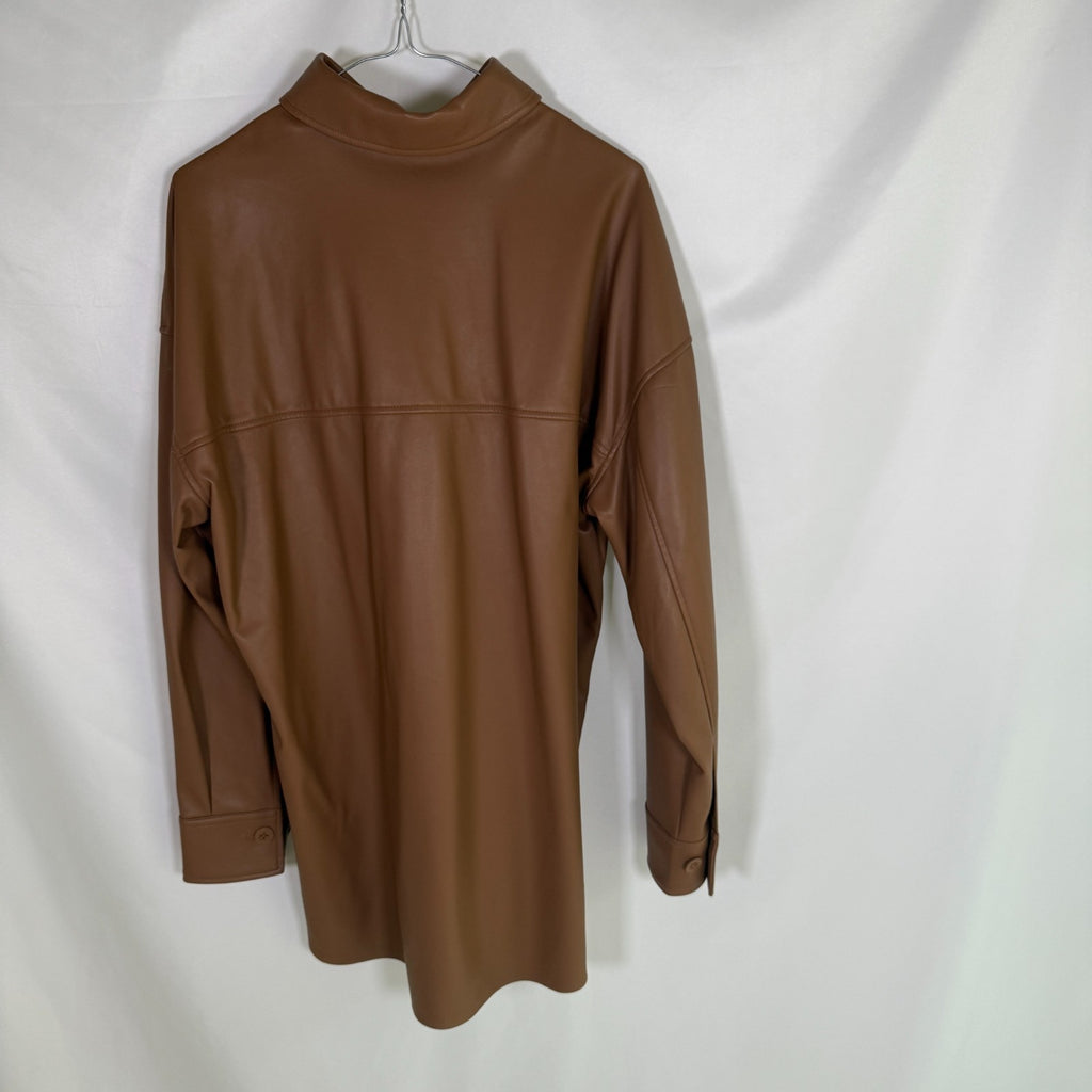 Joseph Ribkoff Faux Leather Camel Jacket Size L