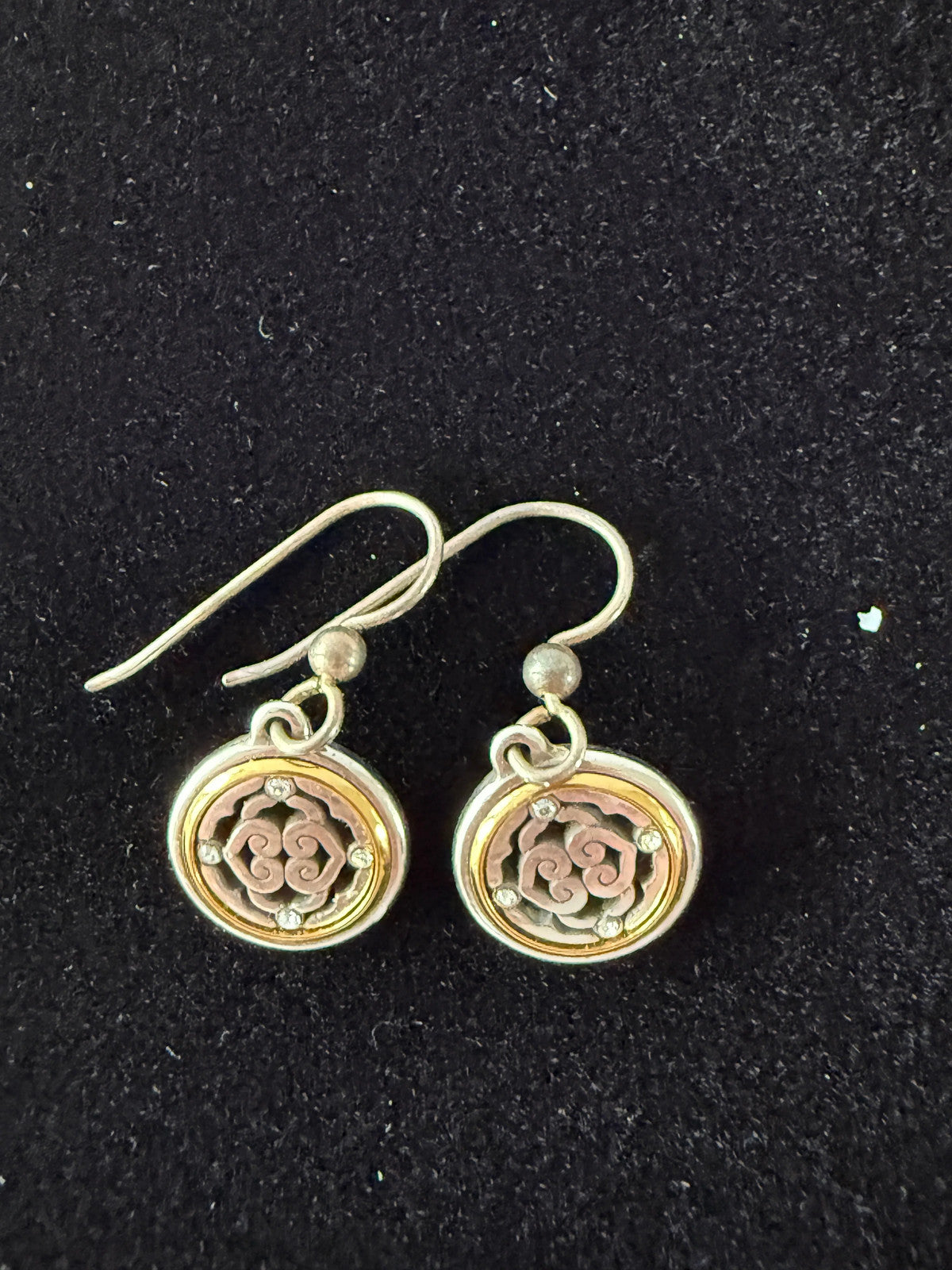 Brighton Ferrara Two Tone Silver and Gold Dangle Earrings