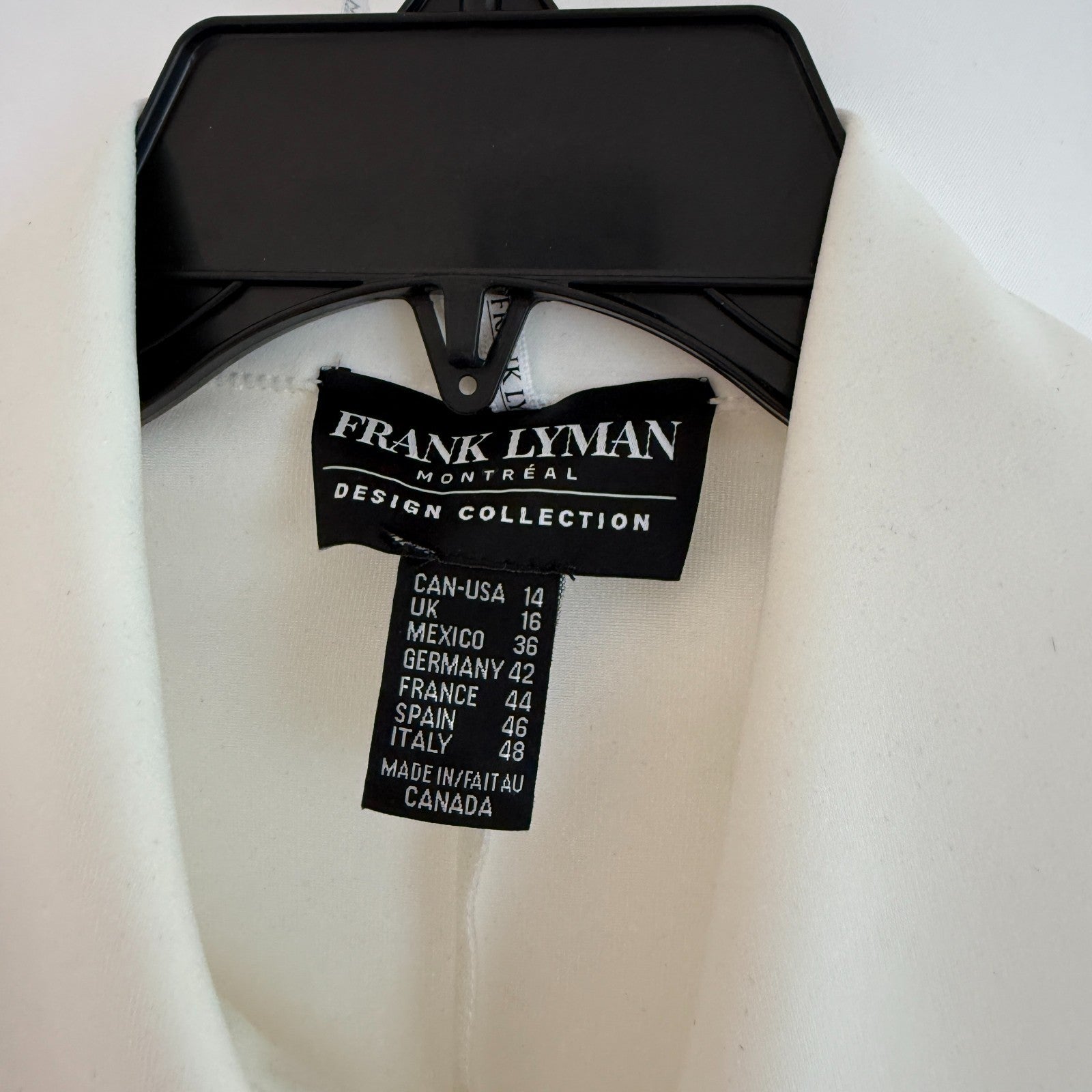 Very Smart Frank Lyman Zippered Jacket/Tunic Size Size 14