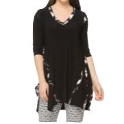 Joseph Ribkoff Black Tunic with Geometric Print Trim Size 12